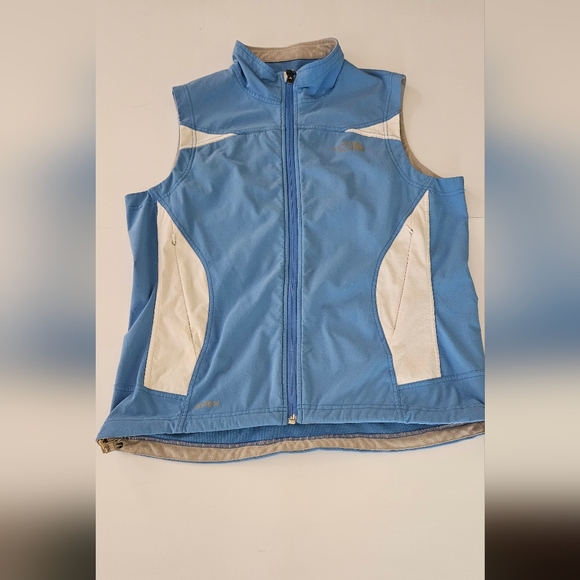 North Face Women's Medium Apex Flight Series Blue/White Full Zip Vest - Picture 3 of 11
